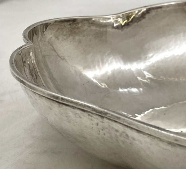 Mulholland Sterling Silver Hammered Centerpiece Bowl in Chicago Arts & Crafts Style