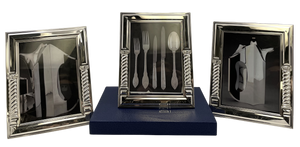 Del Conte Italian Sterling Silver Set of 3 Picture Frames with Ionic Columns