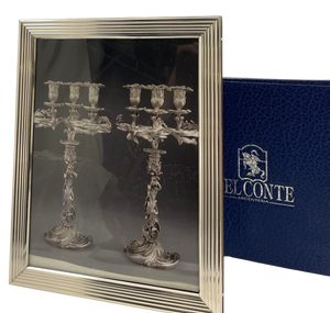 Del Conte Sterling Silver Picture Frame in Mid-Century Modern Style