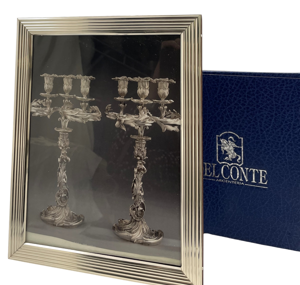 Del Conte Sterling Silver Picture Frame in Mid-Century Modern Style
