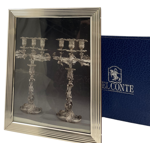 Del Conte Sterling Silver Picture Frame in Mid-Century Modern Style