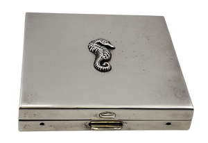 Tiffany & Co. Sterling Silver Compact with Mirror & Seahorse Motif