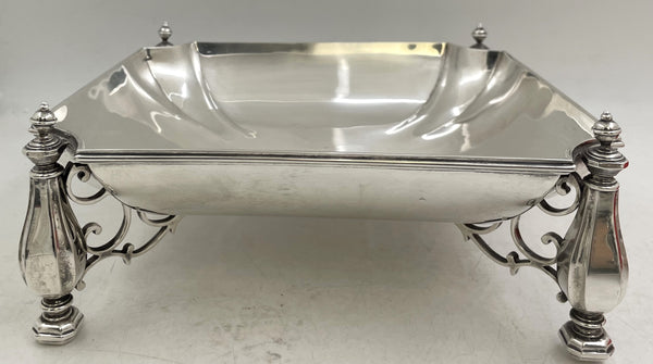 Crichton English Sterling Silver 1923 Footed Centerpiece Bowl in Art Deco Style