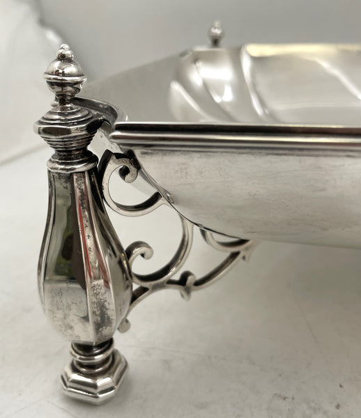 Crichton English Sterling Silver 1923 Footed Centerpiece Bowl in Art Deco Style