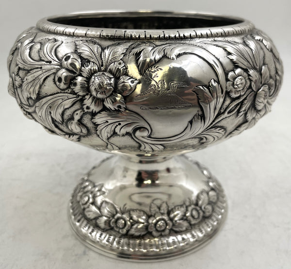 S. Kirk & Son Sterling Silver Castle Landscape Repousse Footed Bowl from 1846-1861
