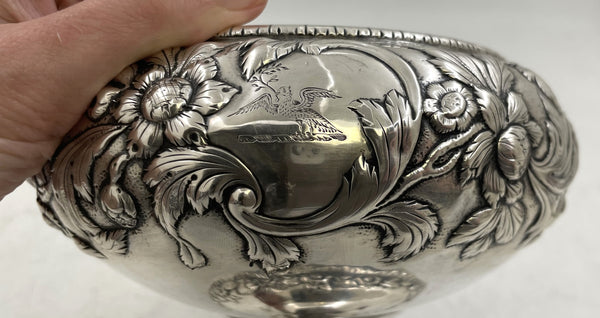 S. Kirk & Son Sterling Silver Castle Landscape Repousse Footed Bowl from 1846-1861