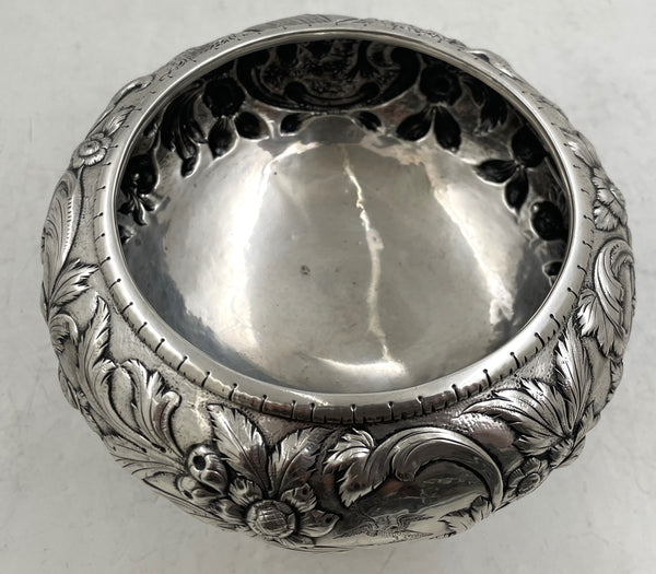 S. Kirk & Son Sterling Silver Castle Landscape Repousse Footed Bowl from 1846-1861