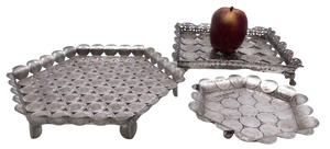 Rare Brazilian Set of 3 Silver Footed Trays Made of 19th and 20th Century Coins