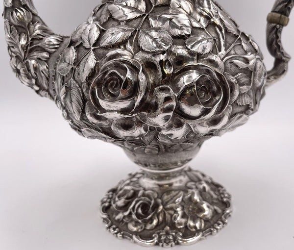 Stieff Sterling Silver 4-Piece Tea & Coffee Set in Repousse Pattern #1100