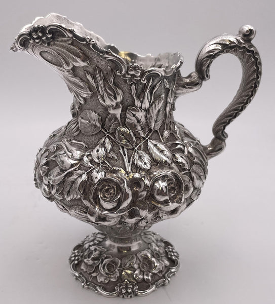 Stieff Sterling Silver 4-Piece Tea & Coffee Set in Repousse Pattern #1100