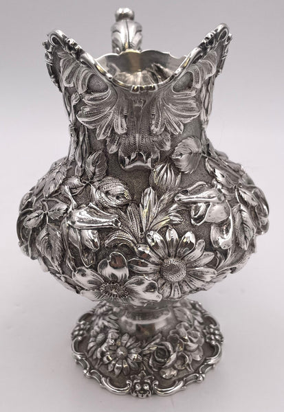 Stieff Sterling Silver 4-Piece Tea & Coffee Set in Repousse Pattern #1100