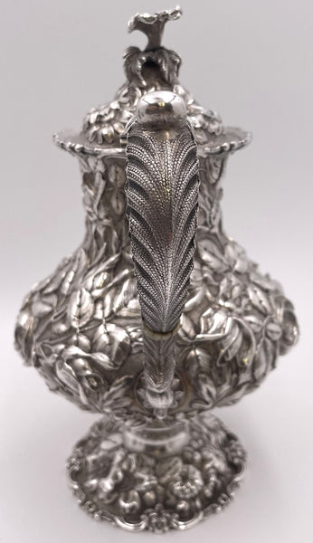 Stieff Sterling Silver 4-Piece Tea & Coffee Set in Repousse Pattern #1100