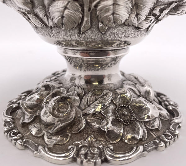 Stieff Sterling Silver 4-Piece Tea & Coffee Set in Repousse Pattern #1100