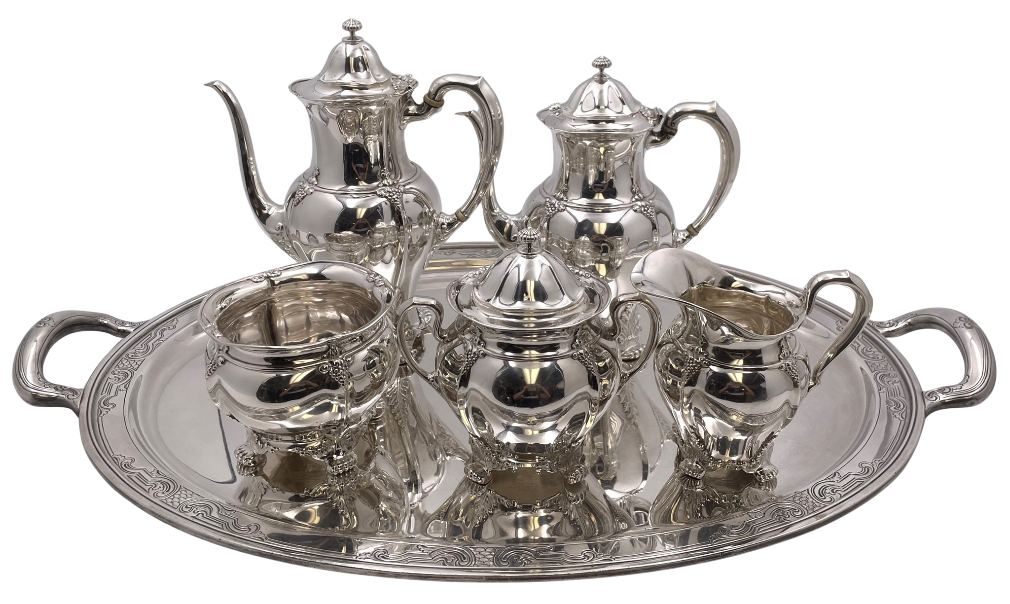 Tiffany & Co. Sterling Silver 6-Piece Tea & Coffee Set on Tray