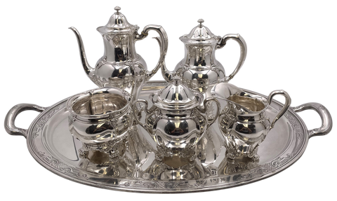 Tiffany & Co. Sterling Silver 6-Piece Tea & Coffee Set on Tray