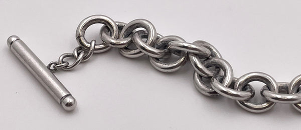 Tiffany & Co. Sterling Silver Heart Tag Toggle Bracelet in Original Pouch