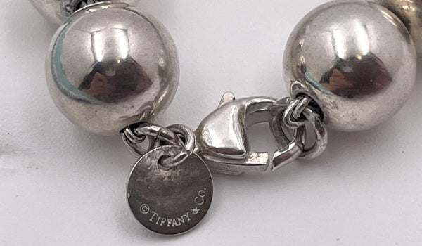 Tiffany & Co. Sterling Silver Bead Ball 10mm Bracelet in Original Pouch