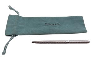 Tiffany & Co. Sterling Silver Pen in Diamond Pattern & in Original Pouch