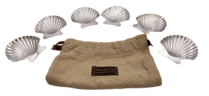 Set of 6 Tiffany & Co. Sterling Silver Shell Dishes with Original Pouch