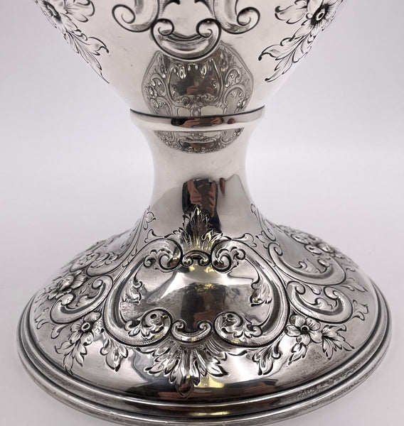 Howard & Co. Sterling Silver Large Ewer Pitcher in Repousse Pattern from Late 19th Century