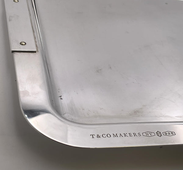 Tiffany & Co. Sterling Silver Rare Italian Bar Tray in Mid-Century Modern Style