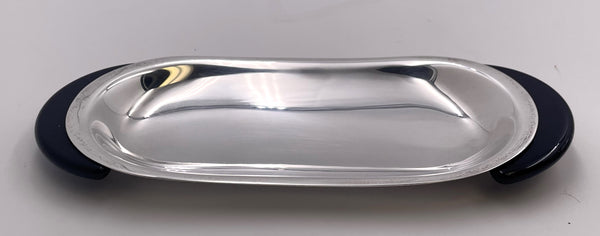 Pomellato Sterling Silver Honey Dish on Tray in Mid-Century Modern Style