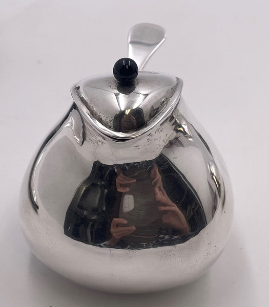 Pomellato Sterling Silver Honey Dish on Tray in Mid-Century Modern Style
