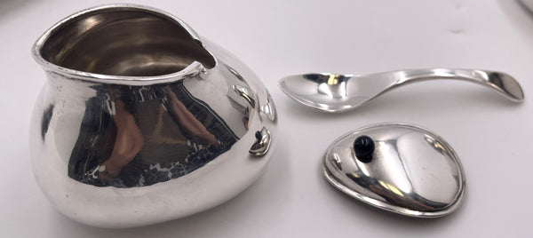 Pomellato Sterling Silver Honey Dish on Tray in Mid-Century Modern Style