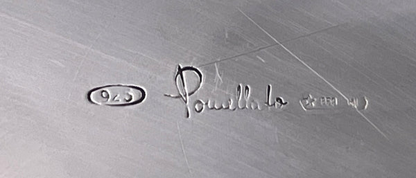 Pomellato Sterling Silver Honey Dish on Tray in Mid-Century Modern Style
