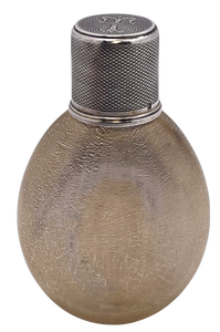 French Sterling Silver & Gilt Glass Flask from Late 19th or Early 20th Century