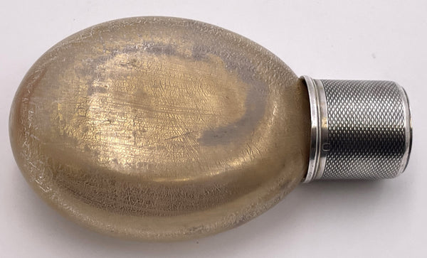 French Sterling Silver & Gilt Glass Flask from Late 19th or Early 20th Century