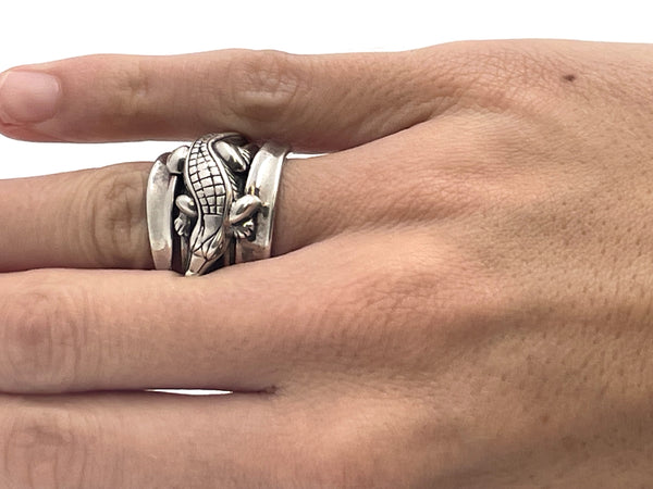 Barry Kieselstein Sterling Silver Alligator Ring