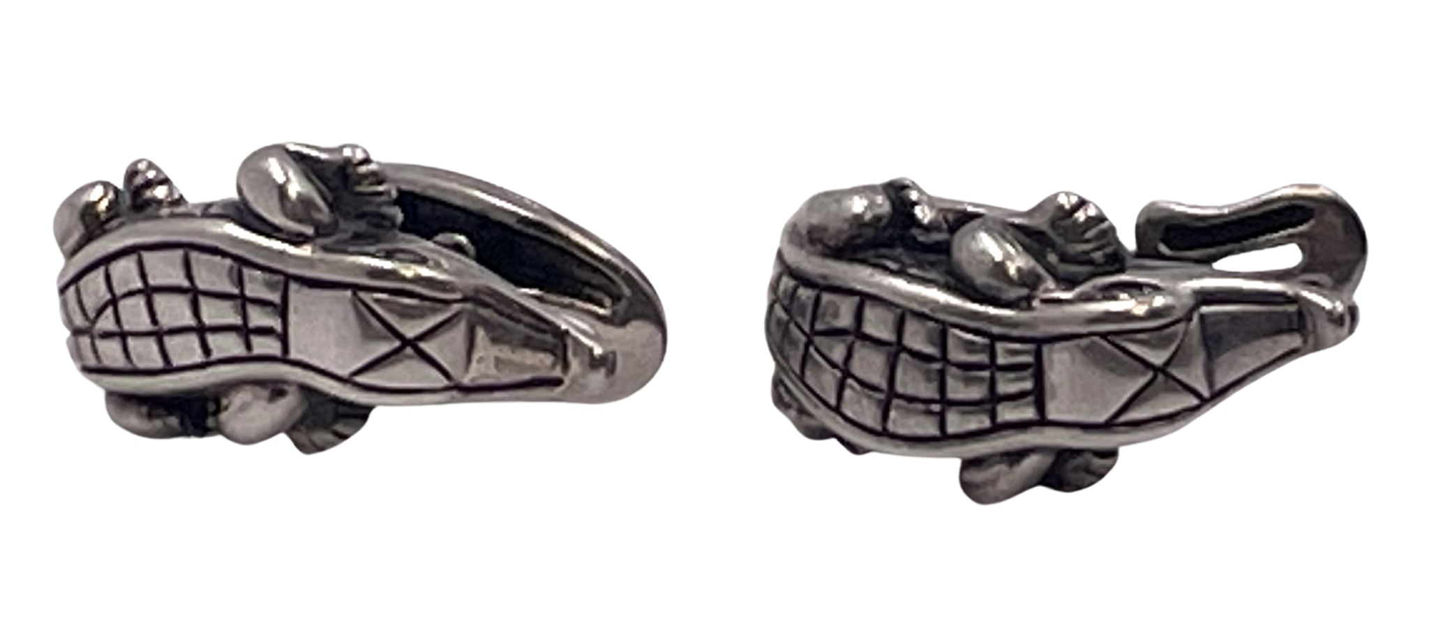Barry Kieselstein Sterling Silver Alligator Earrings