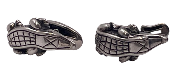 Barry Kieselstein Sterling Silver Alligator Earrings