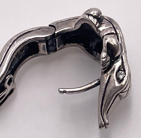Barry Kieselstein Sterling Silver Alligator Earrings