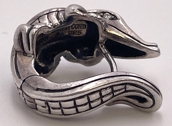 Barry Kieselstein Sterling Silver Alligator Earrings