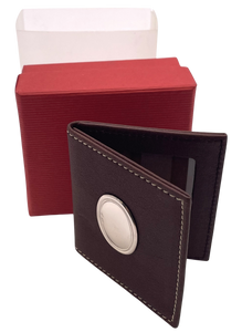 Cunill Double Leather and Sterling Silver Photo Holder New in Box