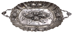 Continental Silver Sweet Meat Dish in Augsburg Style from 19th Century