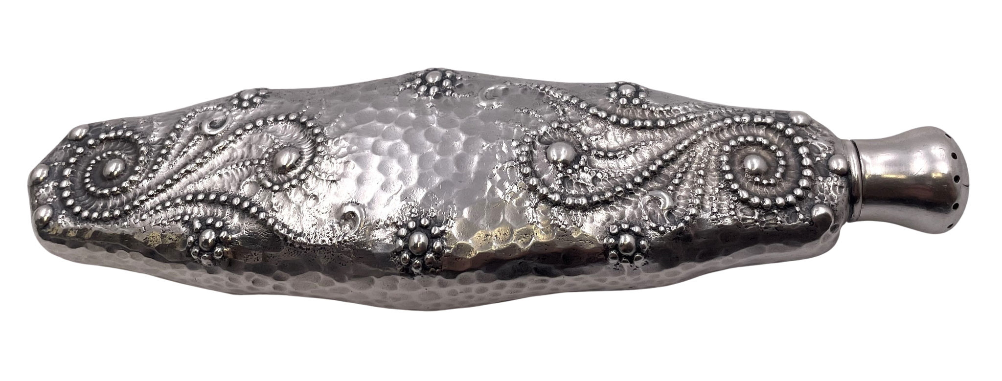 Whiting Sterling Silver Perfume Bottle/ Scent Vial in Japonesque Style from 1880s