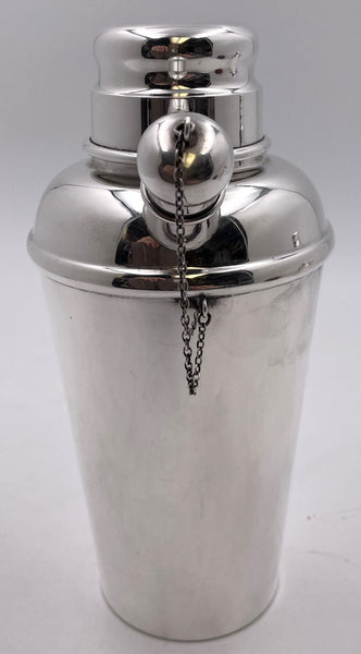 Currier & Roby Sterling Silver Cocktail Shaker in Mid-Century Modern Style