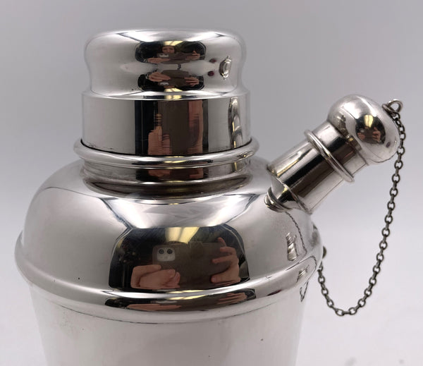 Currier & Roby Sterling Silver Cocktail Shaker in Mid-Century Modern Style