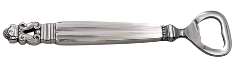 Georg Jensen Sterling Silver Bar Bottle Opener in Acorn Pattern