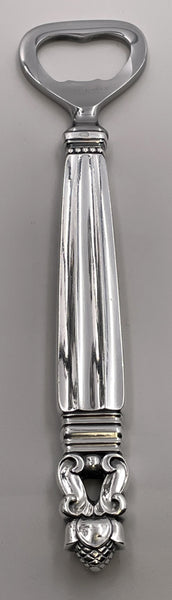 Georg Jensen Sterling Silver Bar Bottle Opener in Acorn Pattern