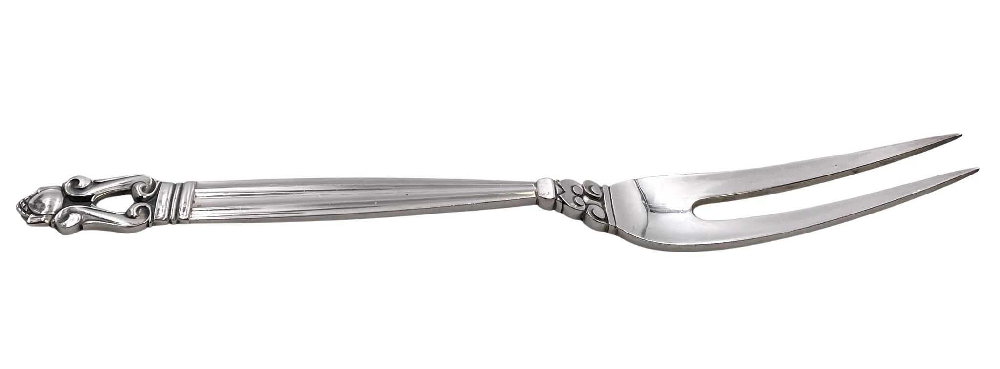 Georg Jensen Sterling Silver Cold Cut Meat Fork in Acorn Pattern