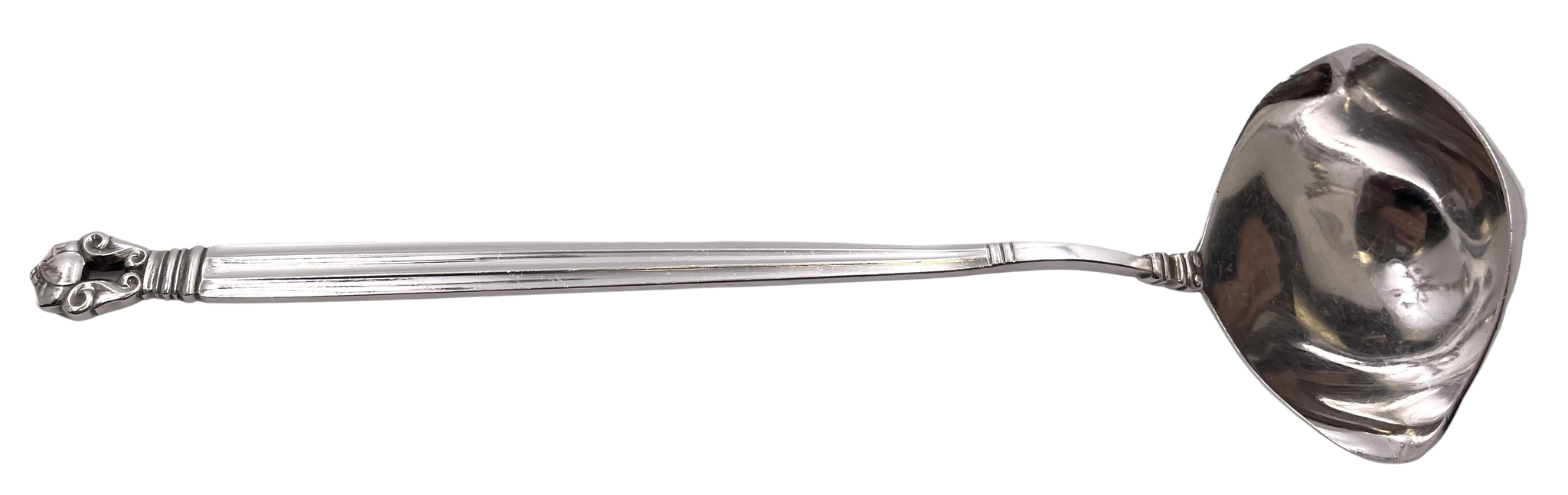 Georg Jensen Sterling Silver Cream Ladle in Acorn Pattern with Double Spout