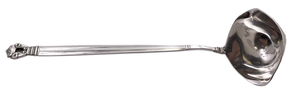 Georg Jensen Sterling Silver Cream Ladle in Acorn Pattern with Double Spout