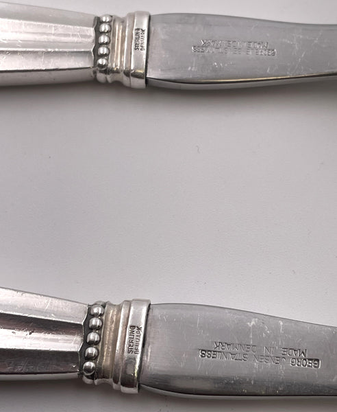 Georg Jensen Sterling Silver 2-Piece Salad Serving Set in Acorn Pattern