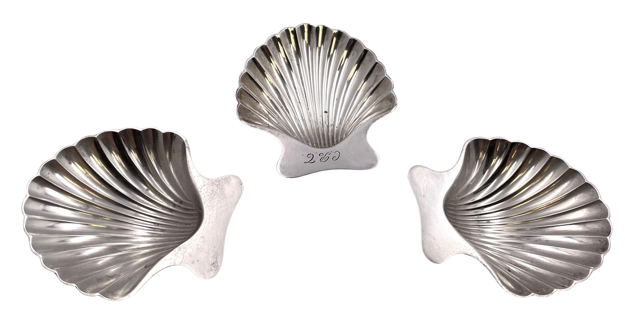 Tiffany & Co. Set of 3 Sterling Silver Shell-Shaped Dishes