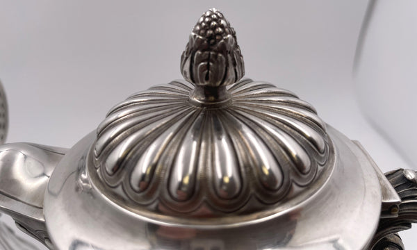 Pair of French Sterling Silver and Cut Glass Carafes/ Pitchers from Late 19th Century