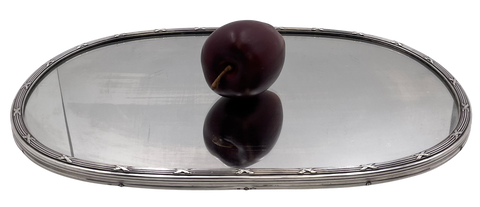 French Sterling Silver Mirrored Plateau in Louis XV Style from 19th Century